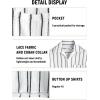 imageVATPAVE Mens Summer Lace Shirts See Through Sheer Shirts Casual Short Sleeve Button Down Beach ShirtsBlackwhite