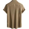 imageVATPAVE Mens Summer Lace Shirts See Through Sheer Shirts Casual Short Sleeve Button Down Beach ShirtsCoffee