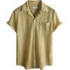 imageVATPAVE Mens Summer Lace Shirts See Through Sheer Shirts Casual Short Sleeve Button Down Beach ShirtsKhaki