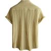 imageVATPAVE Mens Summer Lace Shirts See Through Sheer Shirts Casual Short Sleeve Button Down Beach ShirtsKhaki
