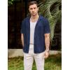 imageVATPAVE Mens Summer Lace Shirts See Through Sheer Shirts Casual Short Sleeve Button Down Beach ShirtsNavy