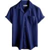 imageVATPAVE Mens Summer Lace Shirts See Through Sheer Shirts Casual Short Sleeve Button Down Beach ShirtsNavy