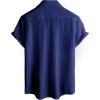 imageVATPAVE Mens Summer Lace Shirts See Through Sheer Shirts Casual Short Sleeve Button Down Beach ShirtsNavy