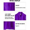 imageVATPAVE Mens Summer Lace Shirts See Through Sheer Shirts Casual Short Sleeve Button Down Beach ShirtsPurple