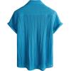 imageVATPAVE Mens Summer Lace Shirts See Through Sheer Shirts Casual Short Sleeve Button Down Beach ShirtsRoyal Blue