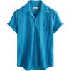 imageVATPAVE Mens Summer Lace Shirts See Through Sheer Shirts Casual Short Sleeve Button Down Beach ShirtsRoyal Blue