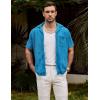 imageVATPAVE Mens Summer Lace Shirts See Through Sheer Shirts Casual Short Sleeve Button Down Beach ShirtsRoyal Blue