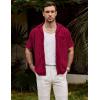imageVATPAVE Mens Summer Lace Shirts See Through Sheer Shirts Casual Short Sleeve Button Down Beach ShirtsWinered