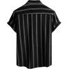 imageVATPAVE Mens Summer Striped Shirts Button Down Short Sleeve Vintage Beach Hawaiian Shirts with PocketBlack