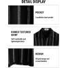 imageVATPAVE Mens Summer Striped Shirts Button Down Short Sleeve Vintage Beach Hawaiian Shirts with PocketBlack