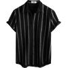 imageVATPAVE Mens Summer Striped Shirts Button Down Short Sleeve Vintage Beach Hawaiian Shirts with PocketBlack