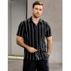 imageVATPAVE Mens Summer Striped Shirts Button Down Short Sleeve Vintage Beach Hawaiian Shirts with PocketBlack