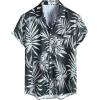 imageVATPAVE Mens Summer Striped Shirts Button Down Short Sleeve Vintage Beach Hawaiian Shirts with PocketBlack Beige