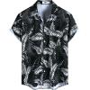 imageVATPAVE Mens Summer Striped Shirts Button Down Short Sleeve Vintage Beach Hawaiian Shirts with PocketBlack Gray