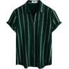 imageVATPAVE Mens Summer Striped Shirts Button Down Short Sleeve Vintage Beach Hawaiian Shirts with PocketBlack Green