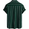 imageVATPAVE Mens Summer Striped Shirts Button Down Short Sleeve Vintage Beach Hawaiian Shirts with PocketBlack Green