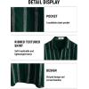 imageVATPAVE Mens Summer Striped Shirts Button Down Short Sleeve Vintage Beach Hawaiian Shirts with PocketBlack Green