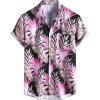 imageVATPAVE Mens Summer Striped Shirts Button Down Short Sleeve Vintage Beach Hawaiian Shirts with PocketBlack Pink