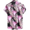 imageVATPAVE Mens Summer Striped Shirts Button Down Short Sleeve Vintage Beach Hawaiian Shirts with PocketBlack Pink
