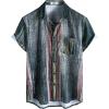 imageVATPAVE Mens Summer Striped Shirts Button Down Short Sleeve Vintage Beach Hawaiian Shirts with PocketBlack Red