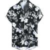 imageVATPAVE Mens Summer Striped Shirts Button Down Short Sleeve Vintage Beach Hawaiian Shirts with PocketBlack White