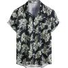 imageVATPAVE Mens Summer Striped Shirts Button Down Short Sleeve Vintage Beach Hawaiian Shirts with PocketBlack Yellow