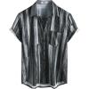 imageVATPAVE Mens Summer Striped Shirts Button Down Short Sleeve Vintage Beach Hawaiian Shirts with PocketBlackgrey White