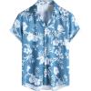 imageVATPAVE Mens Summer Striped Shirts Button Down Short Sleeve Vintage Beach Hawaiian Shirts with PocketBlue Beige