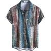 imageVATPAVE Mens Summer Striped Shirts Button Down Short Sleeve Vintage Beach Hawaiian Shirts with PocketBluered Gray
