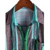 imageVATPAVE Mens Summer Striped Shirts Button Down Short Sleeve Vintage Beach Hawaiian Shirts with PocketBrowngreen Red