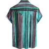 imageVATPAVE Mens Summer Striped Shirts Button Down Short Sleeve Vintage Beach Hawaiian Shirts with PocketBrowngreen Red