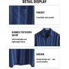 imageVATPAVE Mens Summer Striped Shirts Button Down Short Sleeve Vintage Beach Hawaiian Shirts with PocketDark Blue