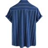 imageVATPAVE Mens Summer Striped Shirts Button Down Short Sleeve Vintage Beach Hawaiian Shirts with PocketDark Blue