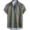 imageVATPAVE Mens Summer Striped Shirts Button Down Short Sleeve Vintage Beach Hawaiian Shirts with PocketGreen Brown