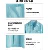 imageVATPAVE Mens Summer Striped Shirts Button Down Short Sleeve Vintage Beach Hawaiian Shirts with PocketLight Blue