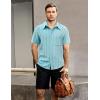 imageVATPAVE Mens Summer Striped Shirts Button Down Short Sleeve Vintage Beach Hawaiian Shirts with PocketLight Blue