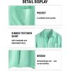 imageVATPAVE Mens Summer Striped Shirts Button Down Short Sleeve Vintage Beach Hawaiian Shirts with PocketLight Green