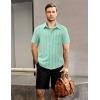 imageVATPAVE Mens Summer Striped Shirts Button Down Short Sleeve Vintage Beach Hawaiian Shirts with PocketLight Green