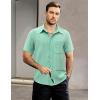 imageVATPAVE Mens Summer Striped Shirts Button Down Short Sleeve Vintage Beach Hawaiian Shirts with PocketLight Green
