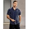 imageVATPAVE Mens Summer Striped Shirts Button Down Short Sleeve Vintage Beach Hawaiian Shirts with PocketNavy