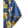 imageVATPAVE Mens Summer Striped Shirts Button Down Short Sleeve Vintage Beach Hawaiian Shirts with PocketNavy Yellow
