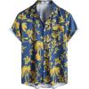 imageVATPAVE Mens Summer Striped Shirts Button Down Short Sleeve Vintage Beach Hawaiian Shirts with PocketNavy Yellow