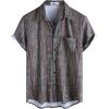 imageVATPAVE Mens Summer Striped Shirts Button Down Short Sleeve Vintage Beach Hawaiian Shirts with PocketOrange Green