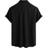 imageVATPAVE Mens Summer Striped Shirts Button Down Short Sleeve Vintage Beach Hawaiian Shirts with PocketPure Black