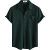 imageVATPAVE Mens Summer Striped Shirts Button Down Short Sleeve Vintage Beach Hawaiian Shirts with PocketPure Blackgreen