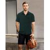 imageVATPAVE Mens Summer Striped Shirts Button Down Short Sleeve Vintage Beach Hawaiian Shirts with PocketPure Blackgreen
