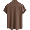 imageVATPAVE Mens Summer Striped Shirts Button Down Short Sleeve Vintage Beach Hawaiian Shirts with PocketPure Coffee