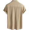 imageVATPAVE Mens Summer Striped Shirts Button Down Short Sleeve Vintage Beach Hawaiian Shirts with PocketPure Khaki