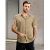 imageVATPAVE Mens Summer Striped Shirts Button Down Short Sleeve Vintage Beach Hawaiian Shirts with PocketPure Khaki