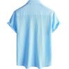 imageVATPAVE Mens Summer Striped Shirts Button Down Short Sleeve Vintage Beach Hawaiian Shirts with PocketPure Lightblue